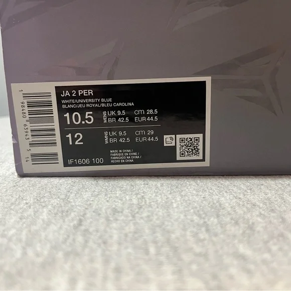 NIKE JA 2 PER White University Blue Basketball Men's Shoe Size 10.5 IF1606-100 - Picture 10 of 10